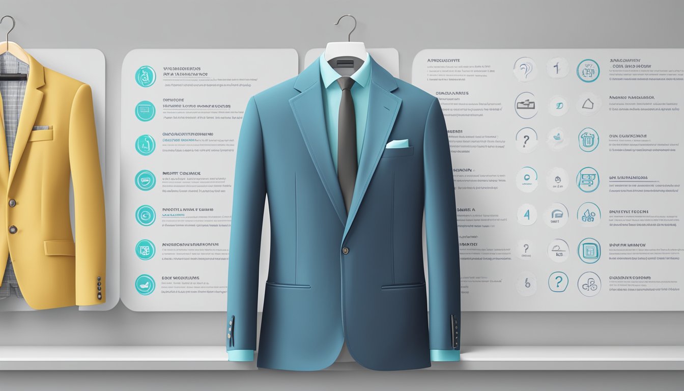 Top 10 blazer brands displayed on a digital screen with a list of frequently asked questions surrounding them