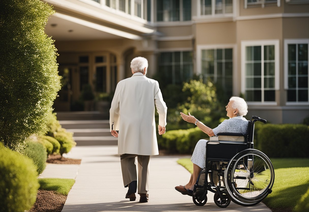 A person leaving assisted living, feeling liberated and hopeful for their career prospects