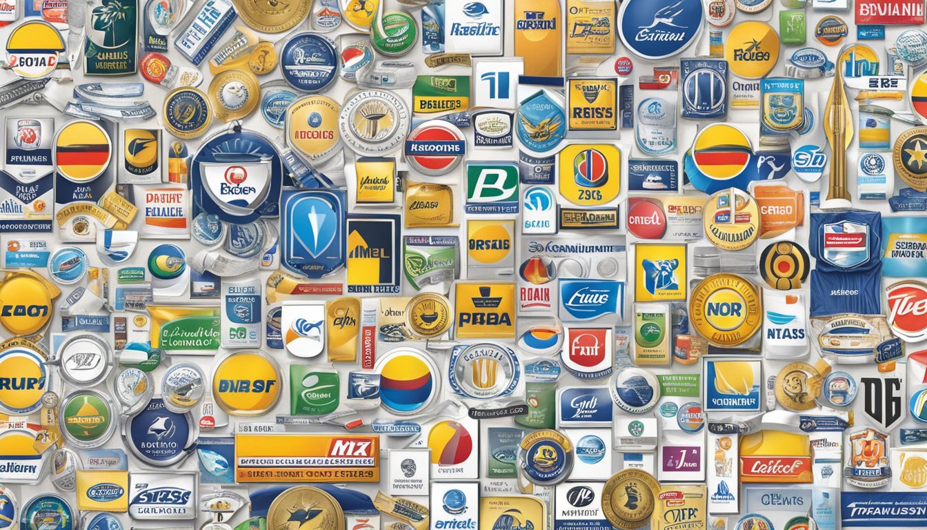 Top brands dominate their respective sectors, standing tall and proud. Each brand's logo is prominently displayed, representing their influence and market dominance