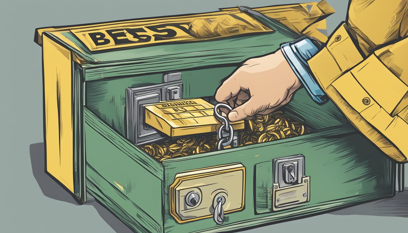 A hand reaches for the locked box labeled "Chase Best Buy Bonanza." The key turns, unlocking the offer inside