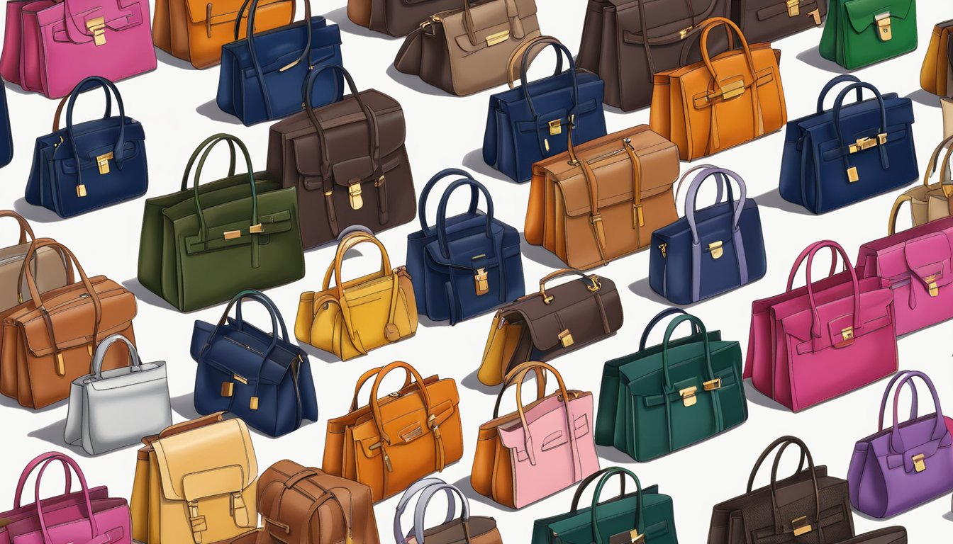 A computer screen displaying various Celine bags for sale on an online retailer's website