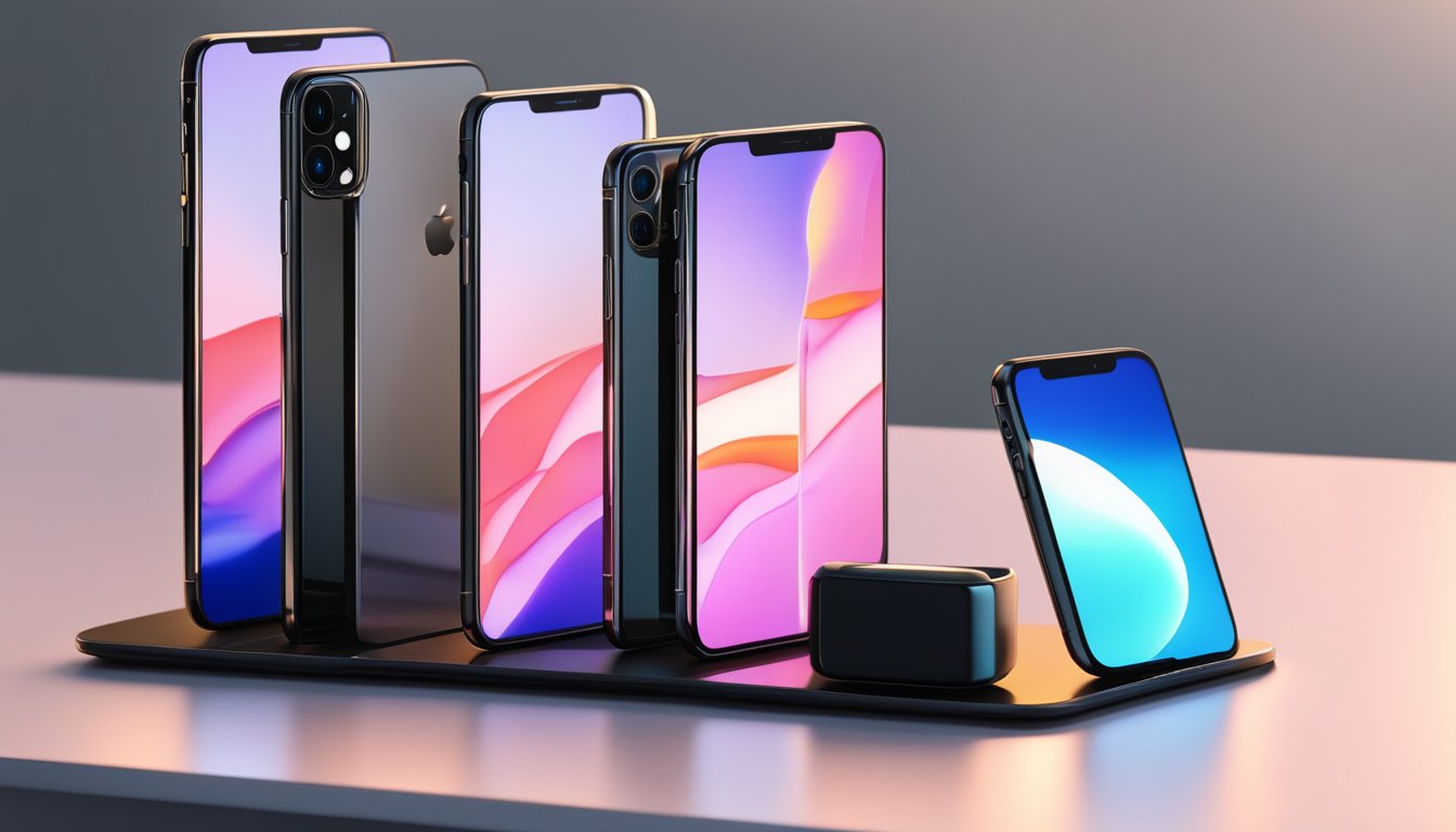 A sleek iPhone 11 Pro sits on a modern, minimalist table. Soft lighting highlights its glossy finish, while the screen displays a vibrant, captivating image