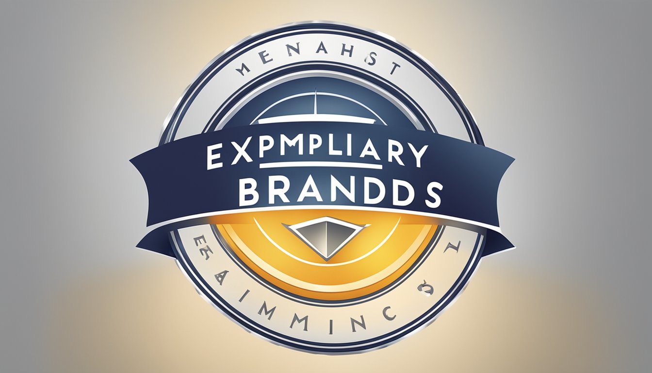 A bright spotlight shines on the logo of "Exemplary Brands" against a clean, modern backdrop