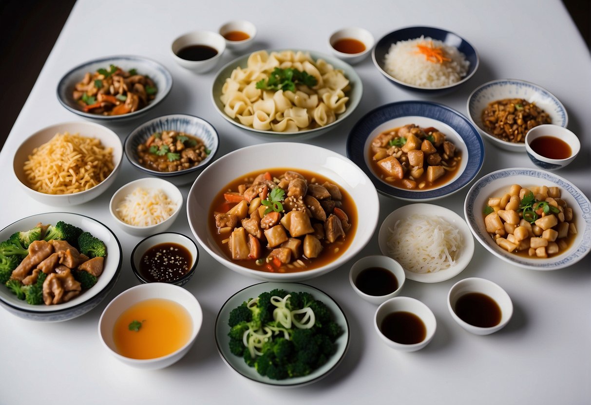 A table set with popular Singaporean Chinese dishes, showcasing healthy food recipes