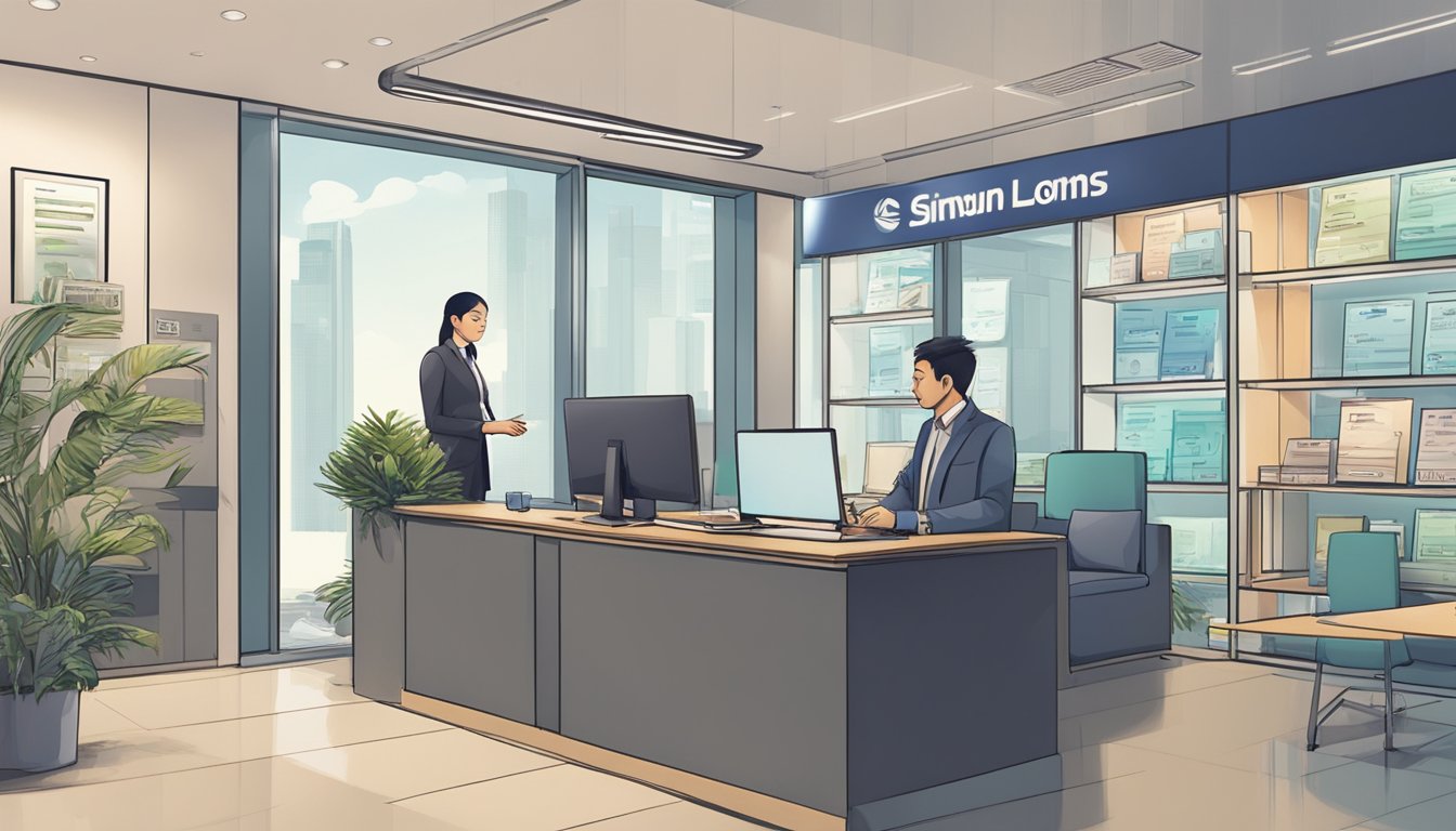 A person walks into a money lender's office in Sim Lim Square to inquire about personal loans in Singapore. The lender explains the process and options available