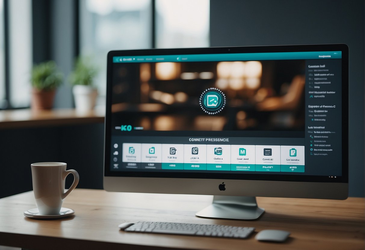 A computer screen displaying "Content AI and Your Online Presence" with Rank Math logo