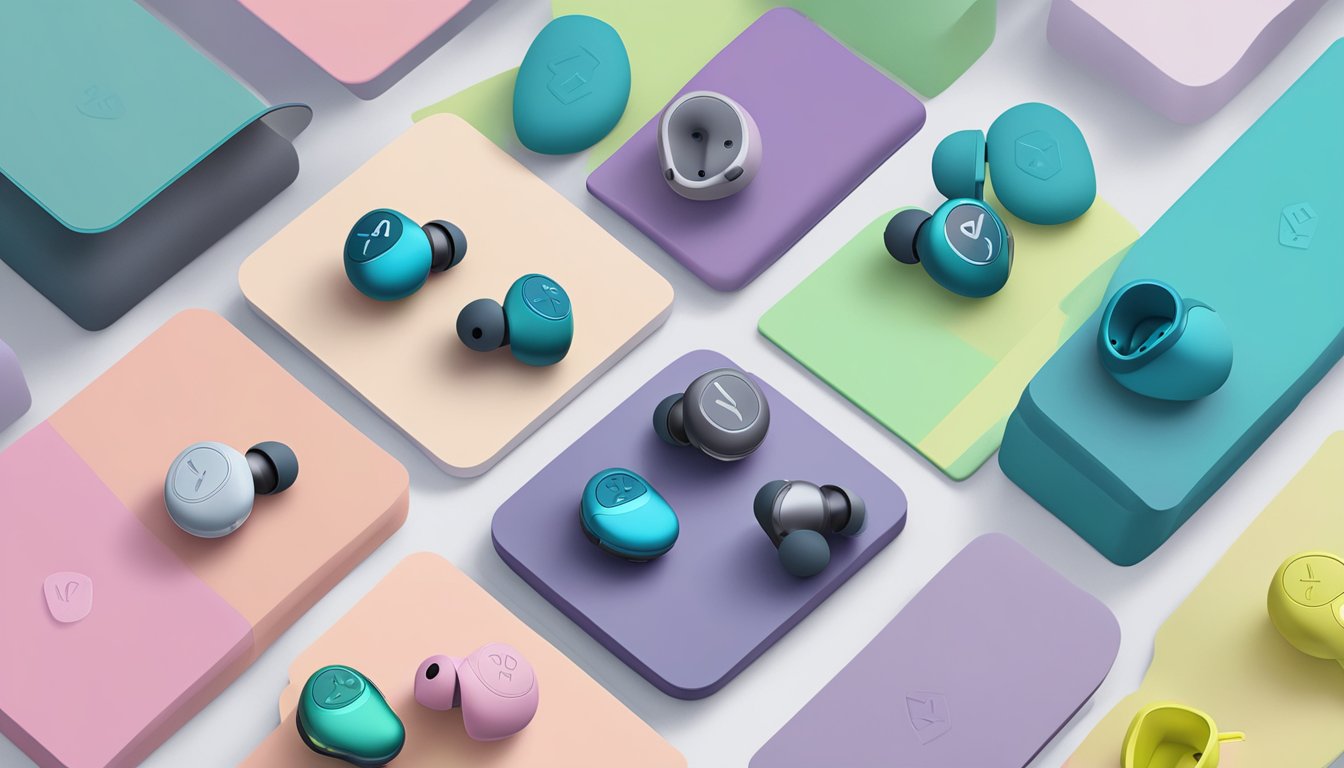 A pair of JLab JBuds Air Icon earbuds on display at Best Buy