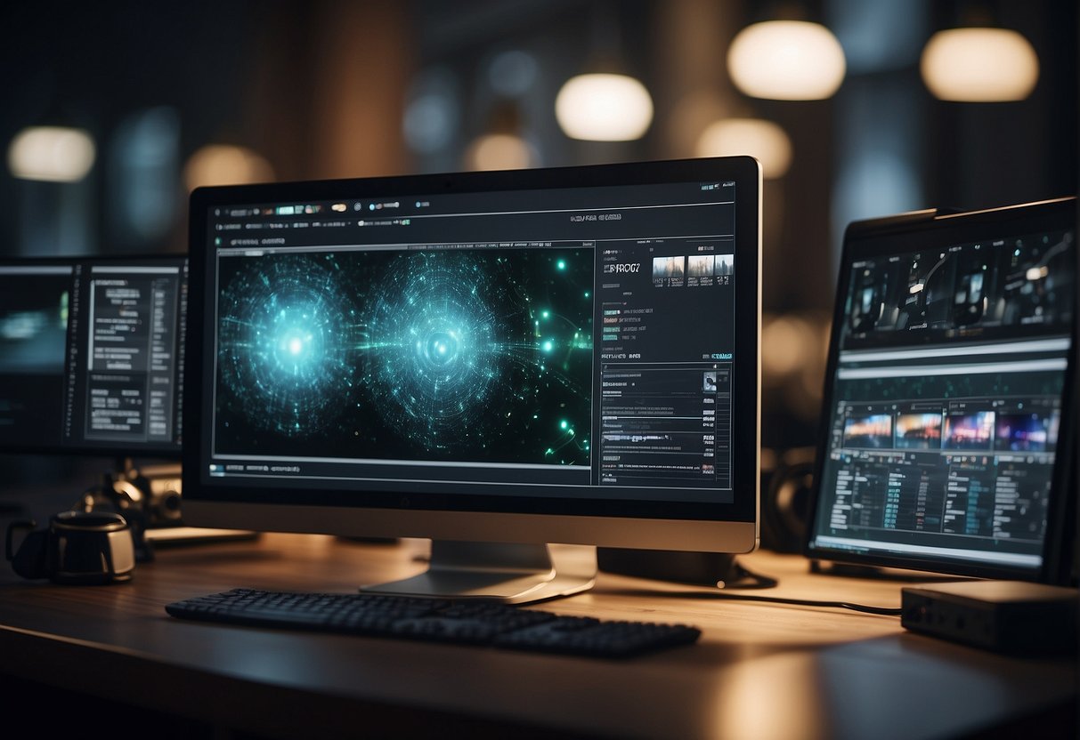 A computer screen with open face swapping software and various digital tools