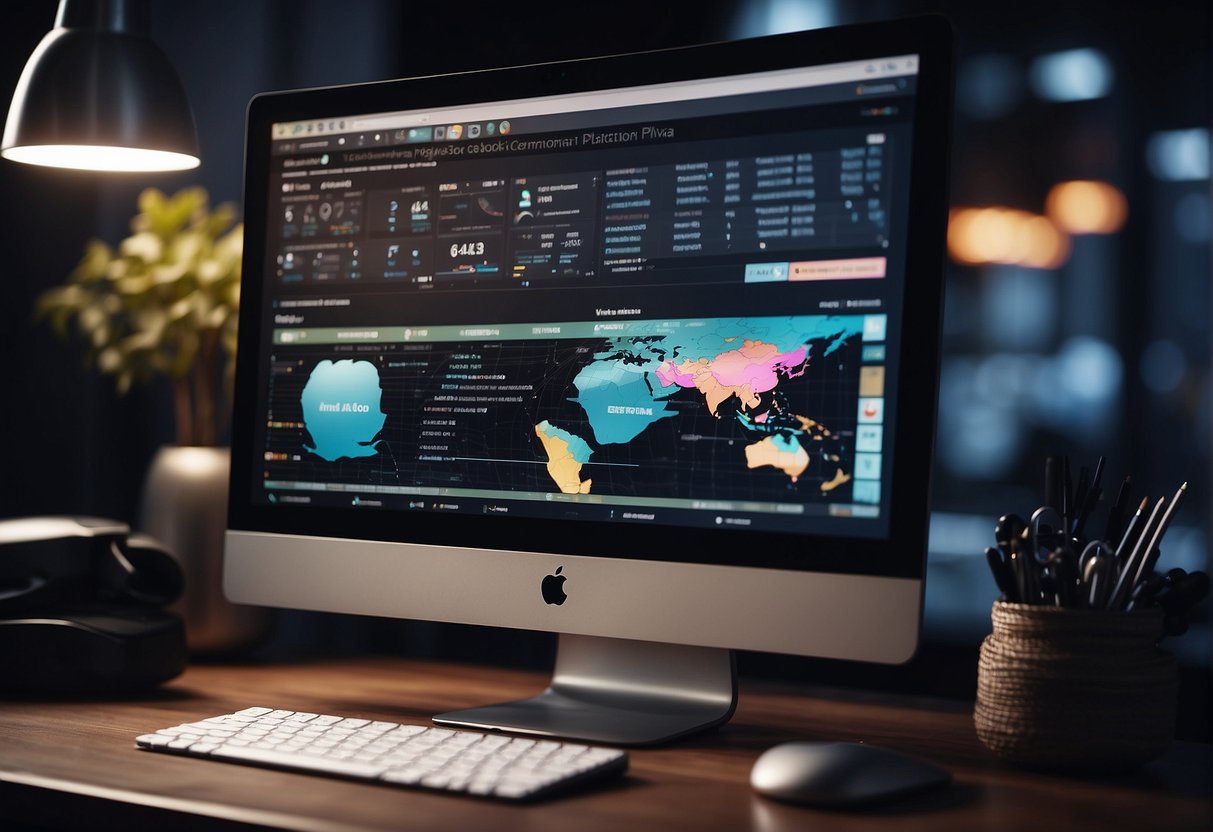 A computer screen displaying a marketing automation platform with various content creation and scheduling tools