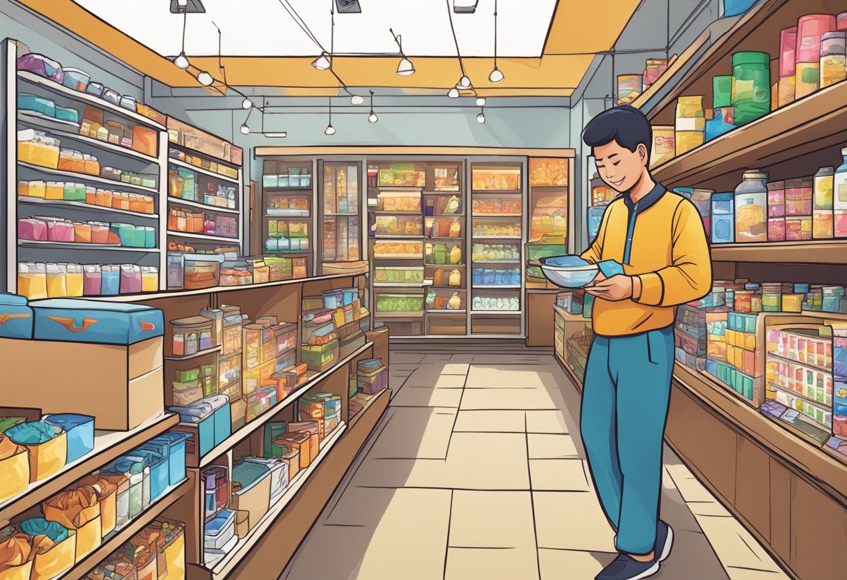 A person opening a store on Bukalapak, arranging products and setting up displays