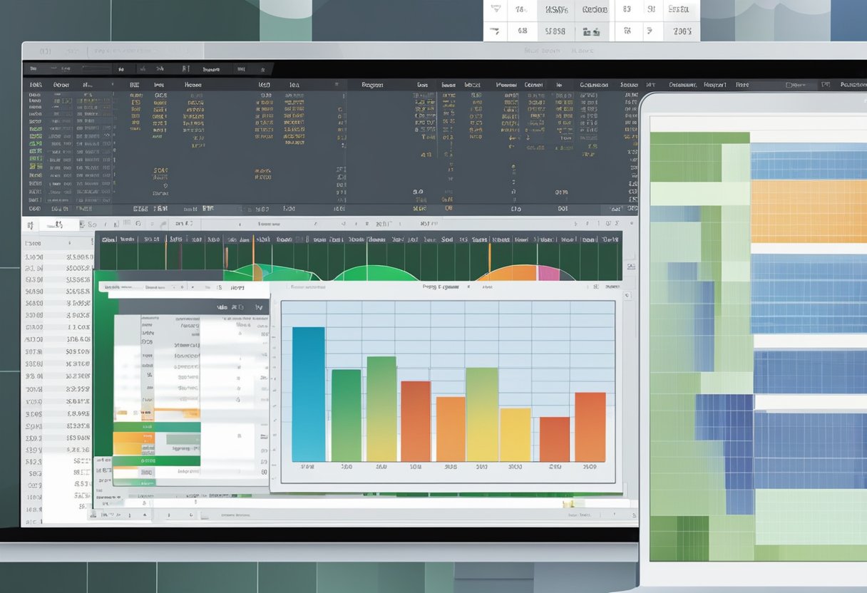 A computer screen displaying an Excel chart being created with a mouse pointer selecting data and creating a visual representation