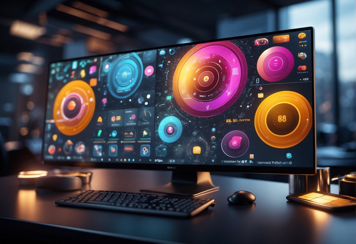 A computer screen displaying various free AI tools with colorful icons and a sleek interface