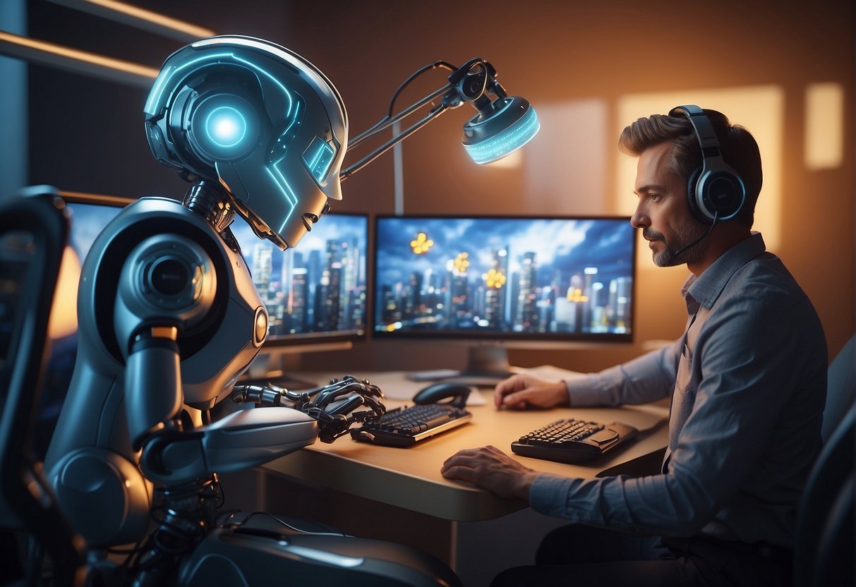 An AI cartoonizer at work, transforming an image into a vibrant and whimsical cartoon with advanced technology