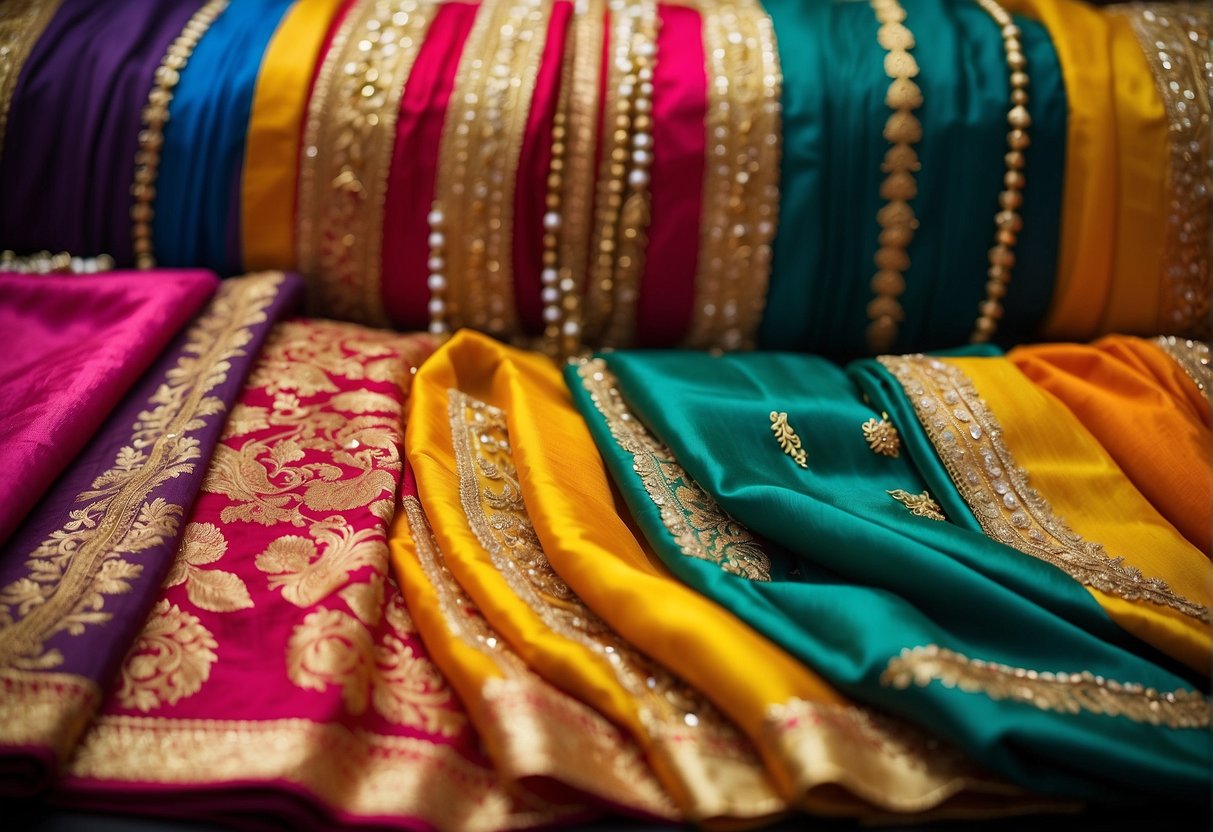 A vibrant display of half sarees for various occasions, showcasing the blend of tradition and trend in their intricate designs and vibrant colors
