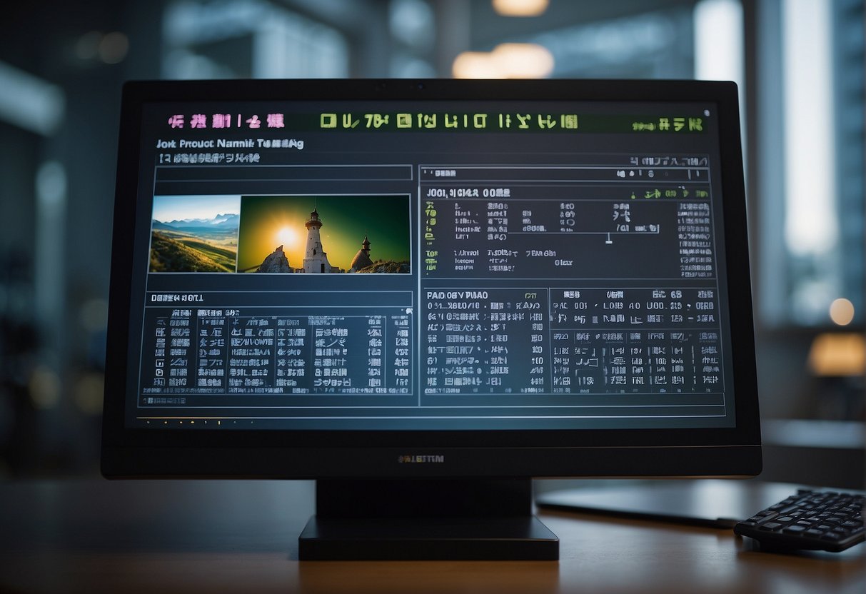 AI video translation in action: A computer screen displaying a foreign language video with real-time translated subtitles
