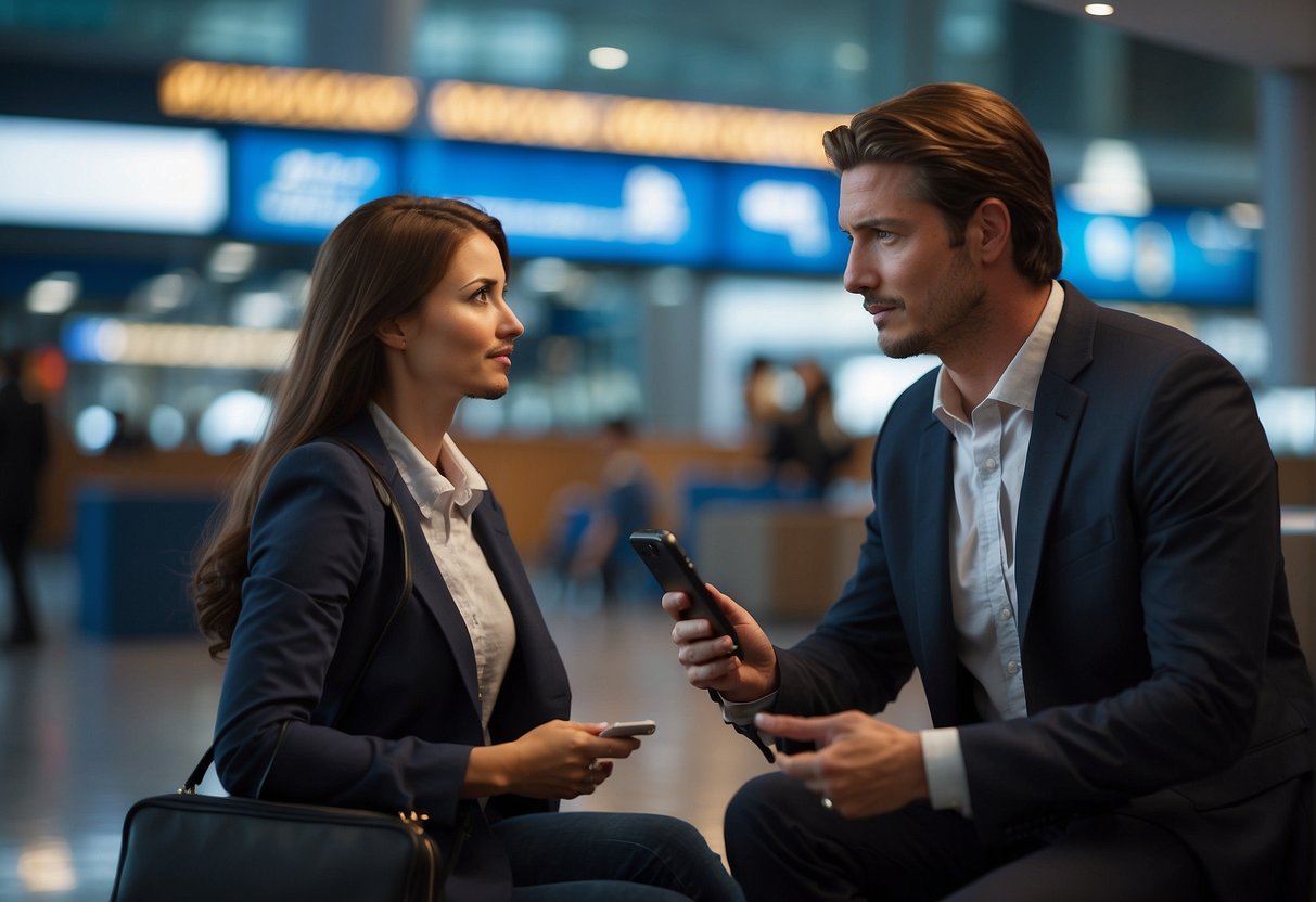 A traveler consulting a professional for advice on avoiding jet lag