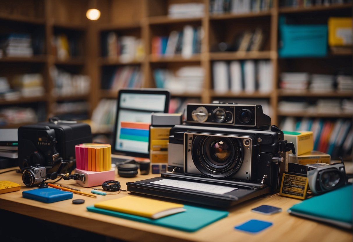 A room filled with colorful educational materials and tools, surrounded by supportive mentors and collaborators, inspiring creative midjourney applications
