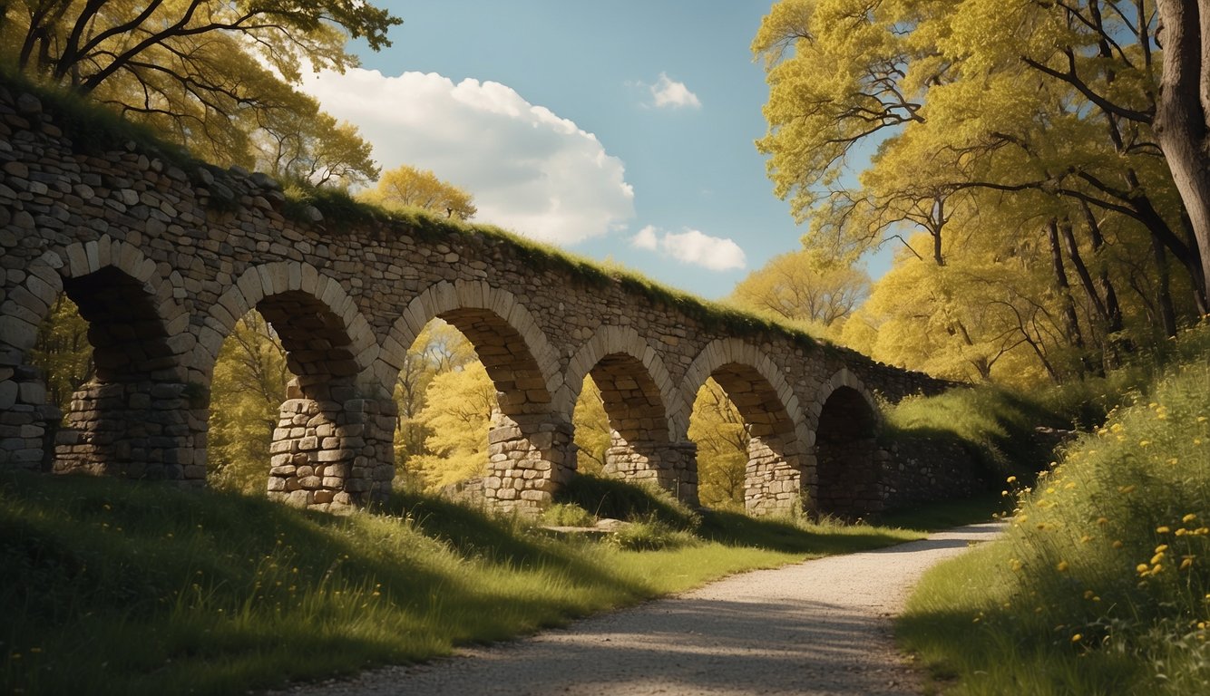 Yellow Spring Road winds through a lush valley, passing by a centuries-old stone bridge and the remnants of a Civil War-era fort