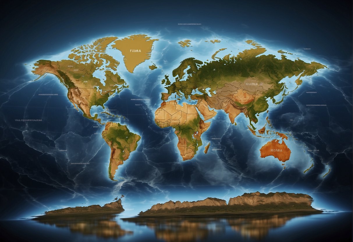 A world map with highlighted countries: USA, UK, Canada, Germany, Australia, France, China, Netherlands, Sweden, and Switzerland