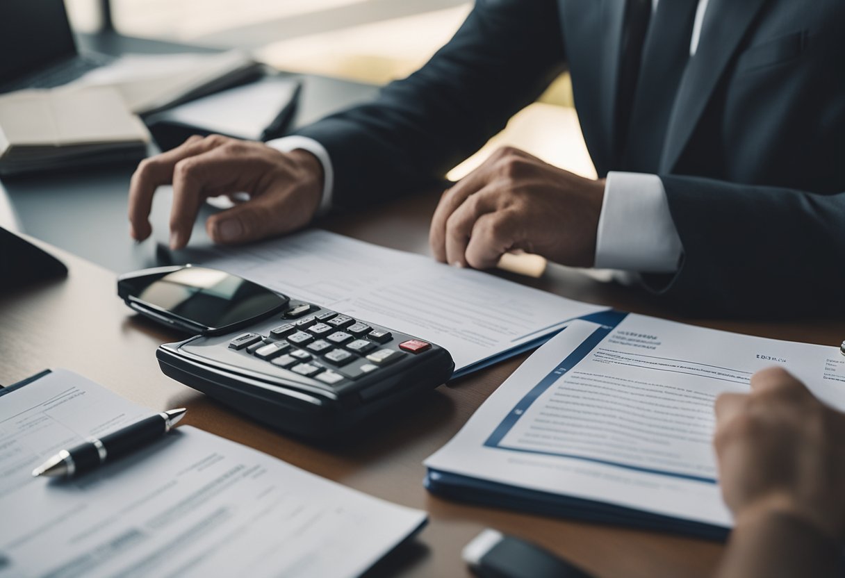 A person gathering documents and contacting a lawyer for a truck accident consultation in Los Angeles, 2024