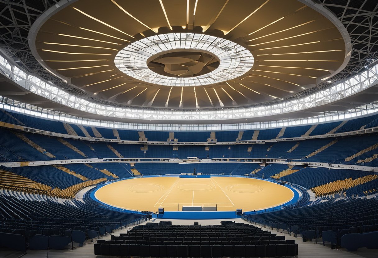 The Royal Bafokeng Sports Palace is a modern, spacious arena with a circular construction and a detailed seating plan