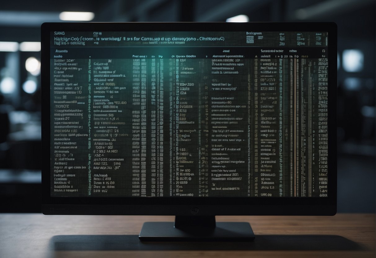 A computer screen with a list of questions and an AI algorithm generating captions in real-time