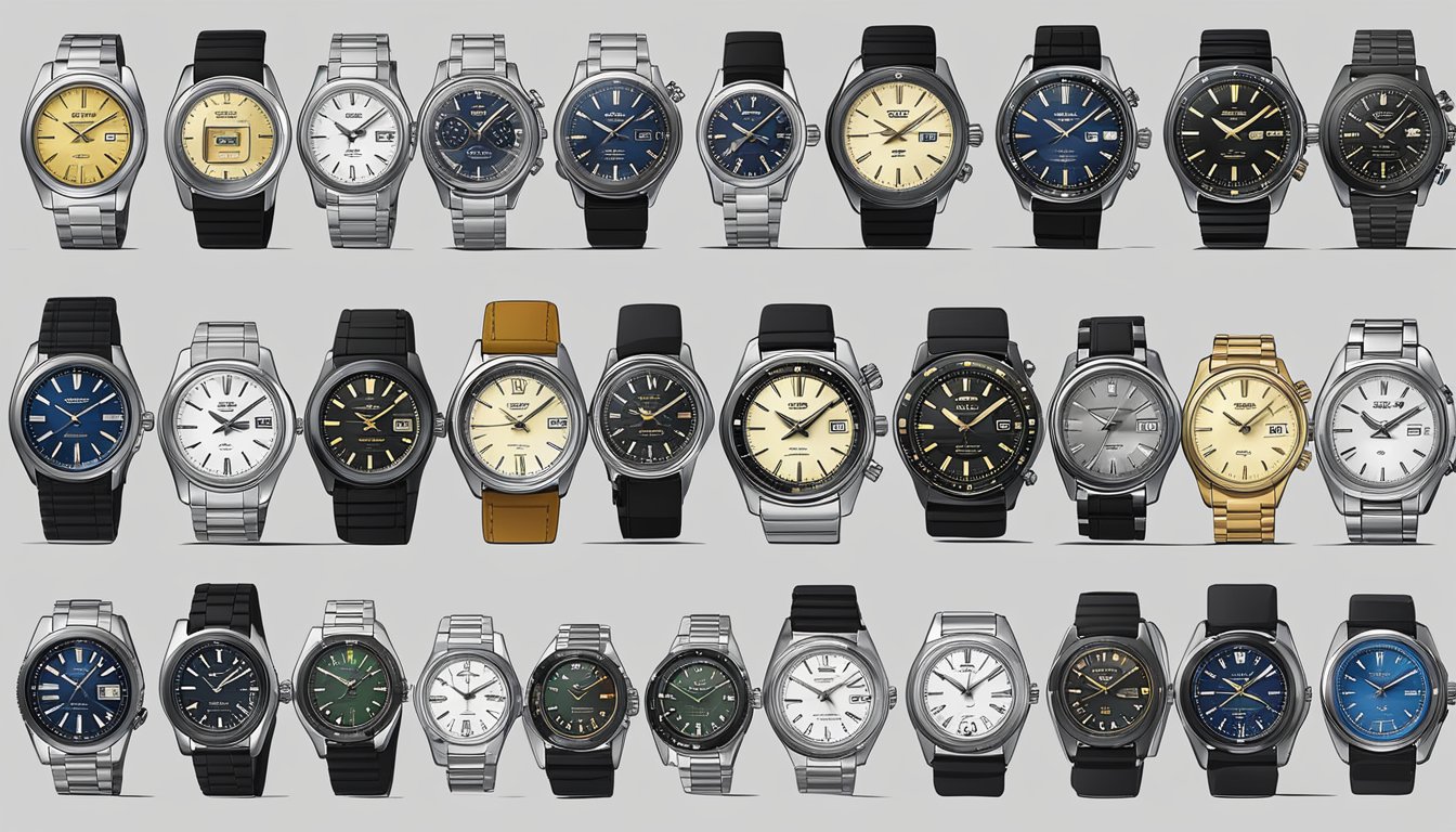A computer screen displaying a variety of Seiko watches for sale on an online retailer's website. The website's interface is clean and user-friendly, with high-quality images and detailed product descriptions