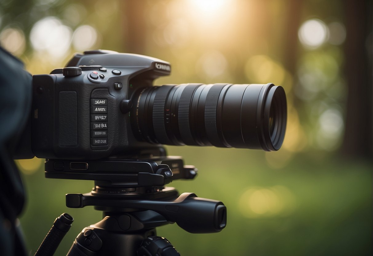 The model is adjusting settings on a device, focusing on the automatic feature