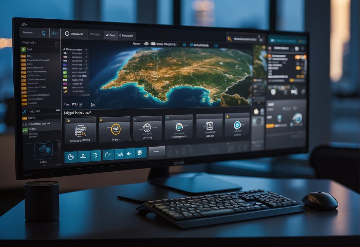 A computer screen displaying Civitai's advanced features and customization options, with a user navigating the interface with a mouse or keyboard