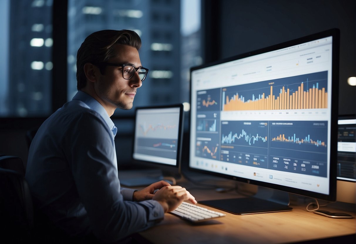 A person using Civitai to analyze and visualize data with charts and graphs