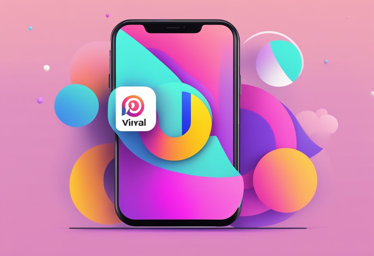 A smartphone displaying the UseViral logo with a TikTok live video receiving an influx of views and engagement