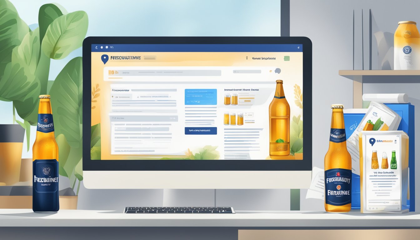 A computer screen displaying a website with the title "Frequently Asked Questions buy Erdinger beer online" with a list of questions and answers below