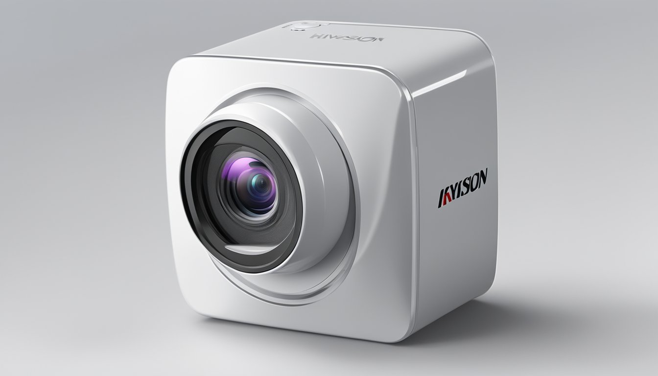 A hikvision camera displayed on a website with a "buy online" button, surrounded by frequently asked questions and product details