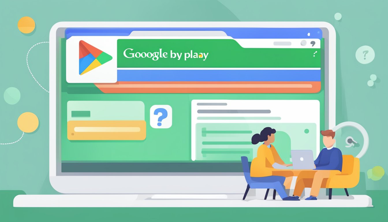 A computer screen displaying "Frequently Asked Questions buy google play credit online" with a cursor hovering over the search bar