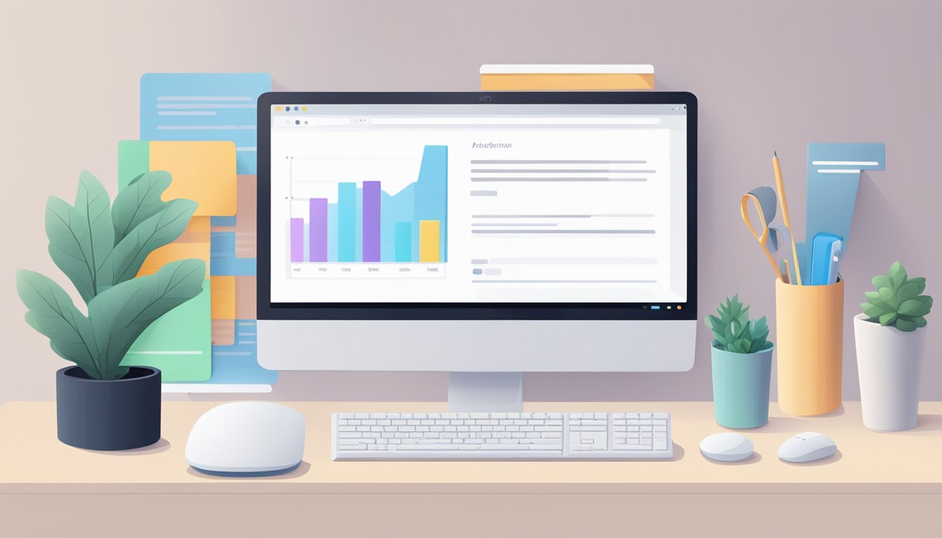 A computer screen displaying a webpage with the title "Frequently Asked Questions: How to buy Xiaomi online." The screen is surrounded by a sleek, modern desk with a keyboard and mouse