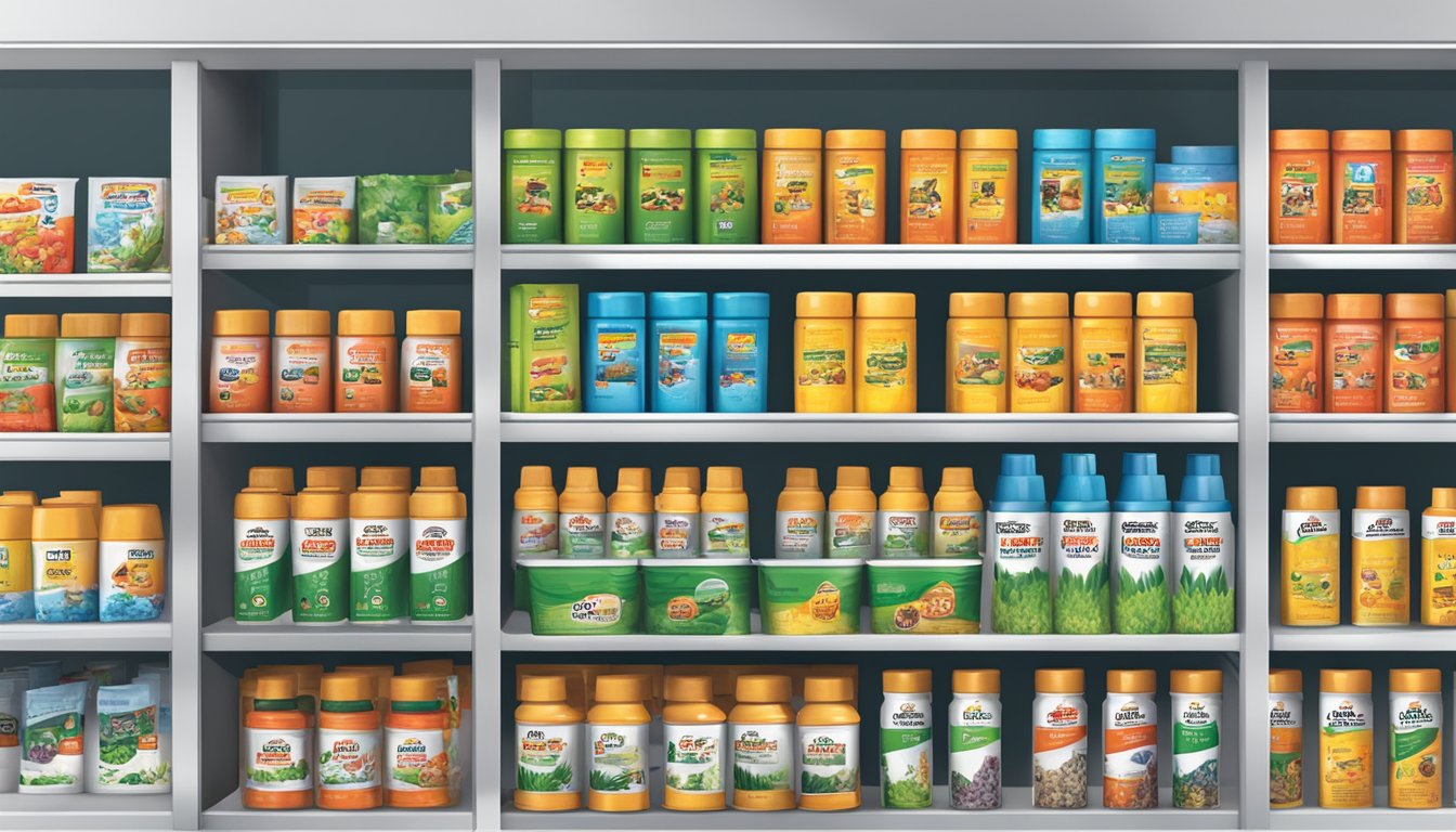 A shelf stocked with Terro Ant Killer products at a Singaporean store