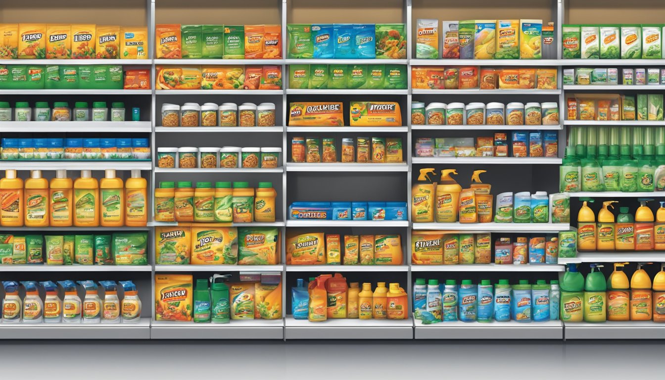 A shelf stocked with Terro ant killer products in a Singapore store