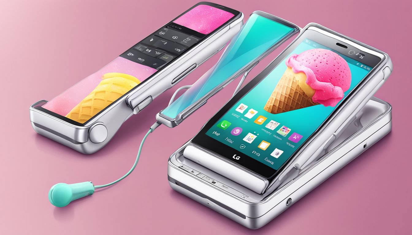 An LG ice cream smart flip phone is being purchased online