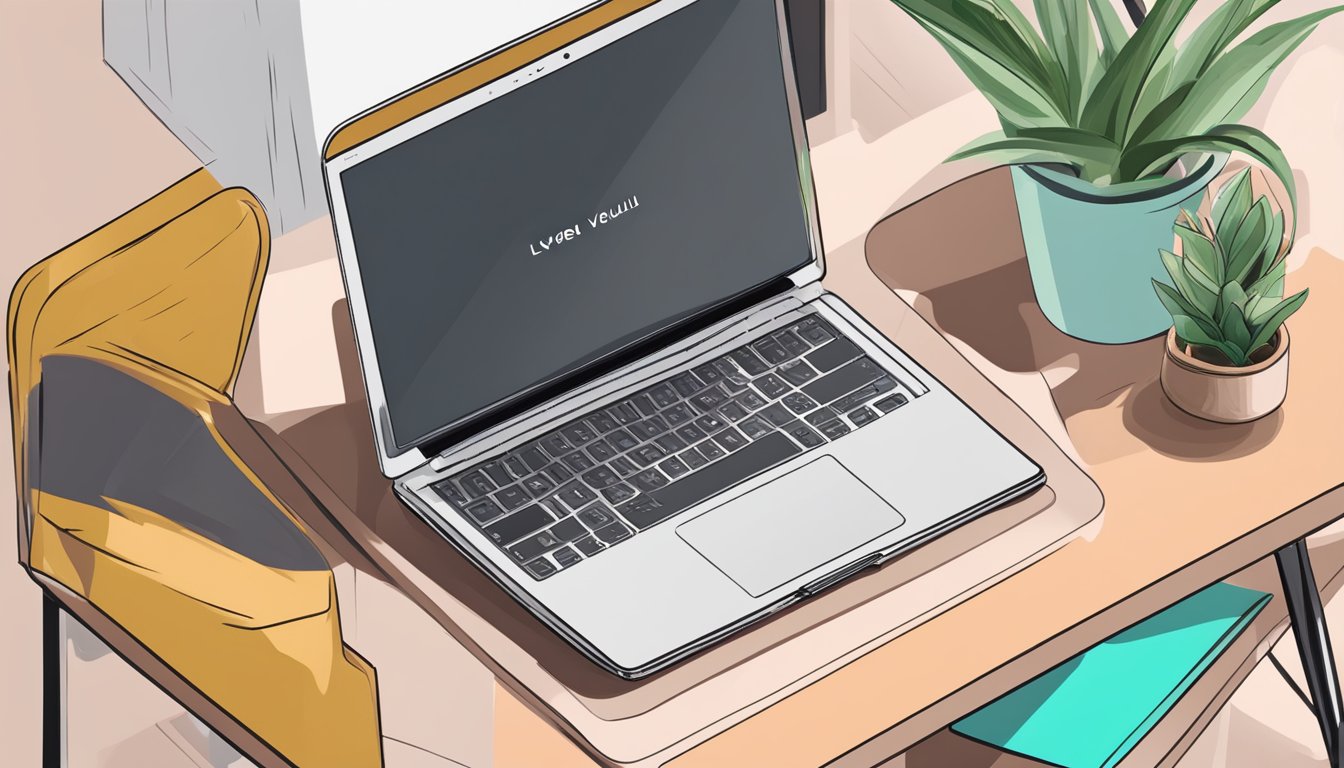 A laptop open to an online store displaying a LV Neverfull handbag