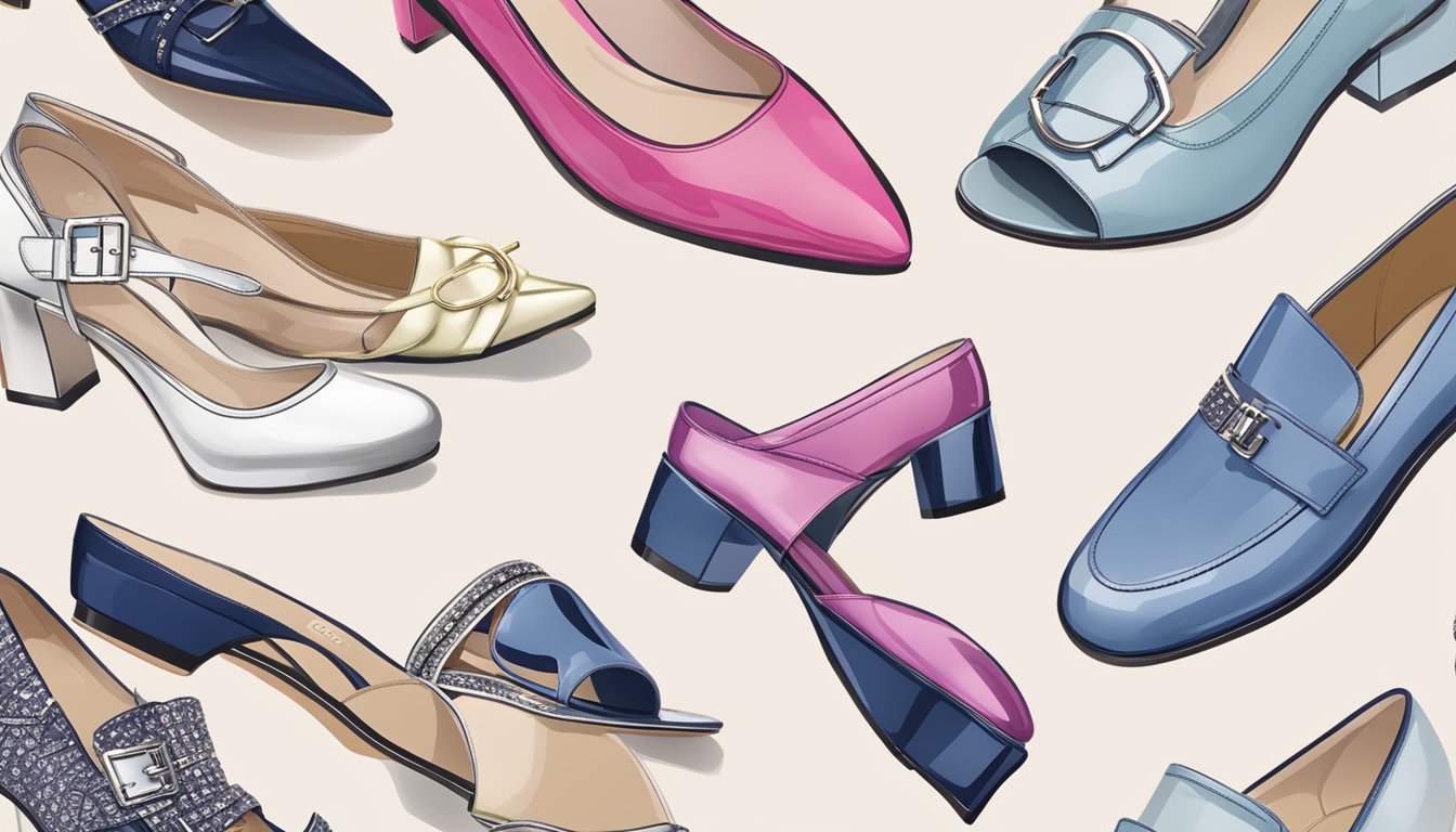 A computer screen displays a website with a variety of Dior shoes available for purchase. The page shows different styles, colors, and sizes, with easy navigation for online shopping