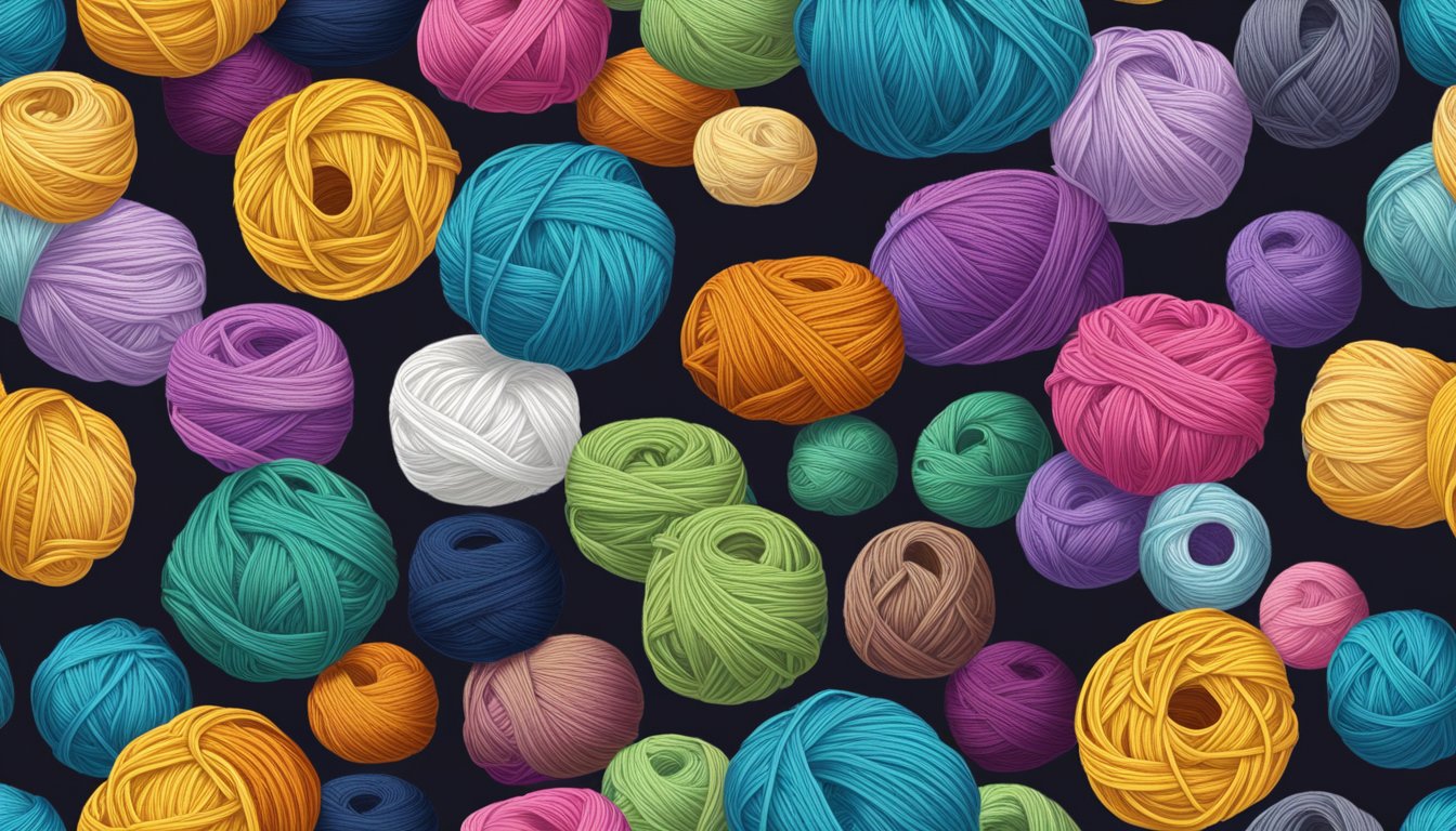 A computer screen displaying colorful skeins of crochet yarn for sale on an online store's website