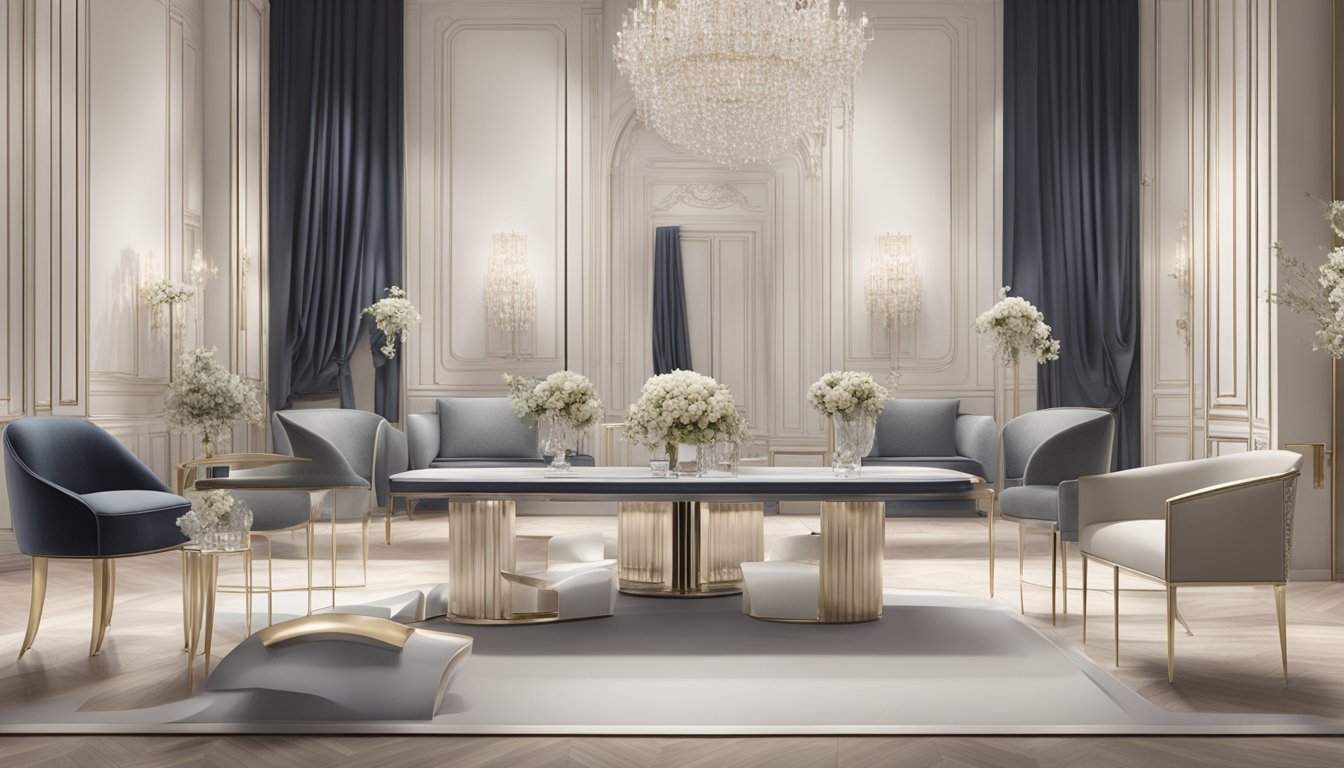 A luxurious display of Dior collections showcased in an elegant online setting, with sleek and modern design elements