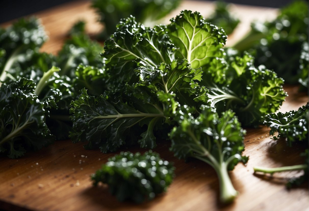 Fresh kale leaves tossed in a mix of soy sauce, sesame oil, and spices, then baked until crispy
