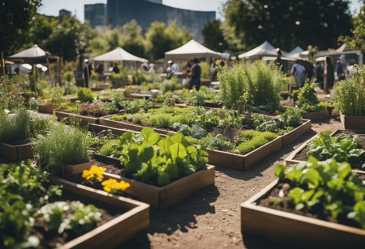A vibrant community garden, promoting sustainable living