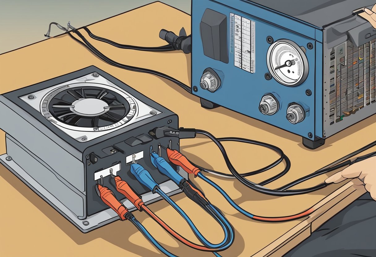 A technician tests a blower motor resistor with a multimeter and then replaces it with a new one