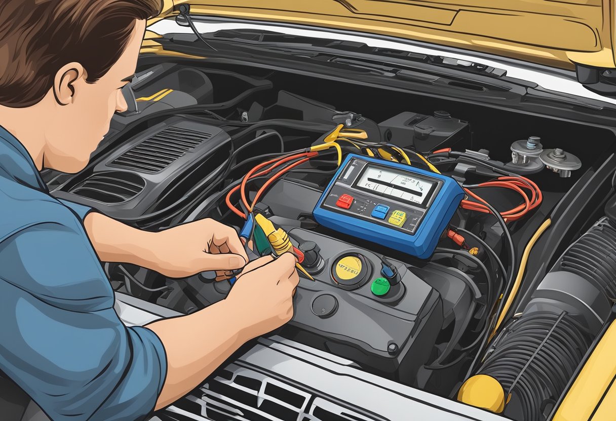 A technician tests and replaces blower motor resistors in a car's HVAC system.

Tools and a multimeter are used for diagnosis and repair