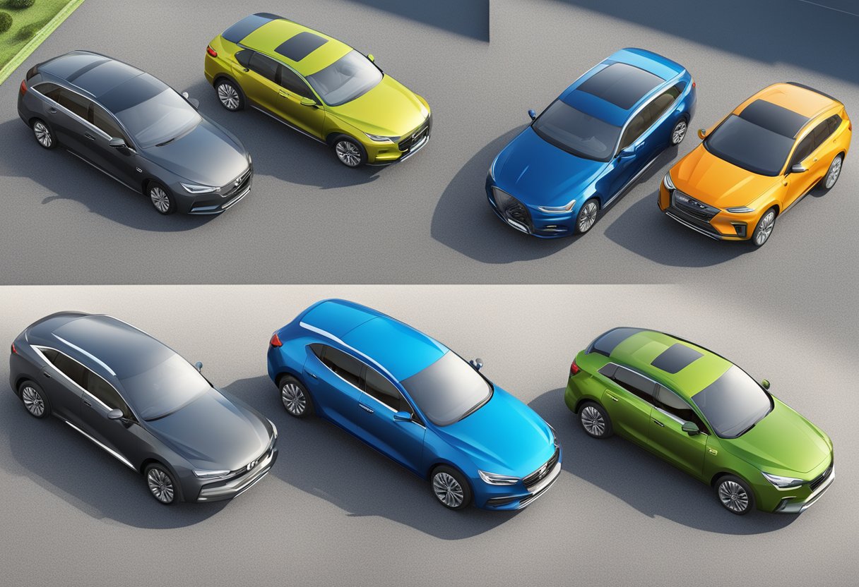 Various vehicle models with AWD lock engaged, showing the different methods of activating the feature