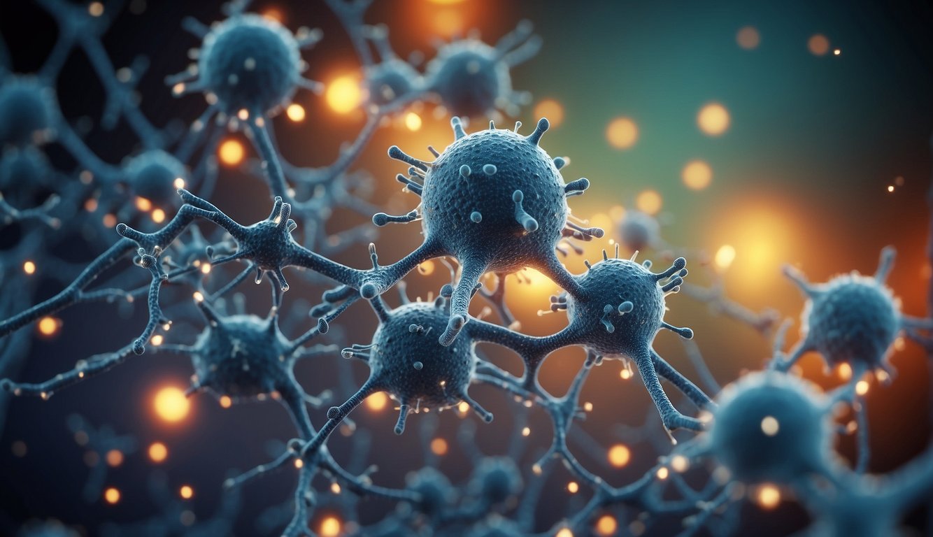 Cytokines interact in a complex network, affecting immune response and disease progression. Cells release these signaling molecules, influencing the body's ability to fight off infections and maintain homeostasis