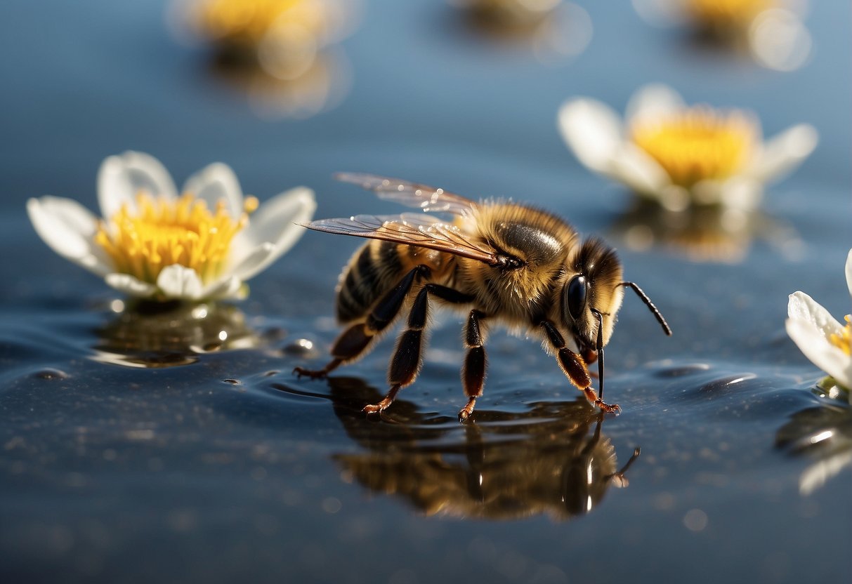 Soapy water covers bees, suffocating them