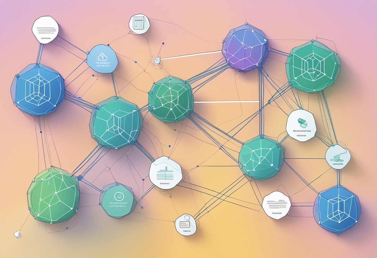 A network of interconnected nodes representing SingularityNET's governance model